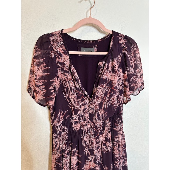 Anthropologie Somerset Tierd Maxi Dress Size M Purple Pink Floral Boho Bohemian - Picture 4 of 13